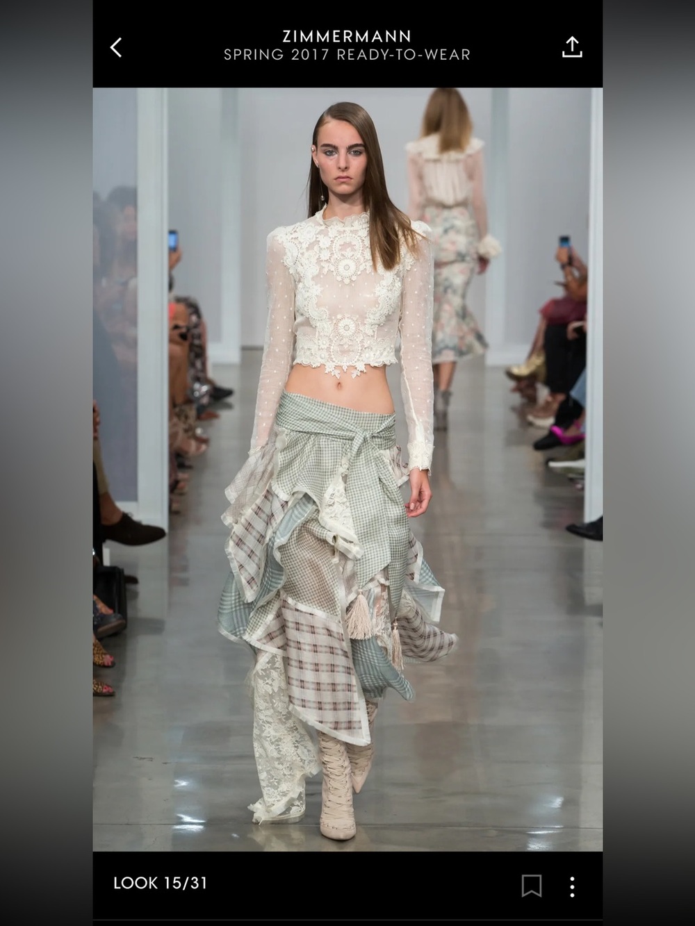 Zimmermann Cavalier Plaid Silk Linen Runway Skirt Spring 2017 zimmerman size 2